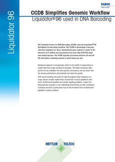 CCDB Simplifies Genomic Workflow, DNA Barcoding